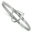 thumbnail image 1 of Beautiful Sterling Silver Rhodium-plated Polished 3 Piece Heart Slip On Bangle, 1 of 2