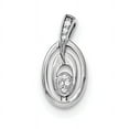 thumbnail image 1 of Beautiful Sterling Silver Rhodium-plated Polished CZ Fancy Ovals Slide Pendant, 1 of 2