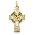 thumbnail image 1 of Beautiful Sterling Silver Rhodium-plated Polished/Gold-plated Epoxy Cross Pendant, 1 of 2