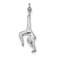 thumbnail image 1 of Beautiful Sterling Silver Rhodium-plated Polished Gymnast Pendant, 1 of 2