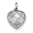 thumbnail image 1 of Beautiful Sterling Silver Rhodium-plated Polished Love Heart Pendant, 1 of 1