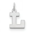 thumbnail image 1 of Beautiful Sterling Silver Rhodium-plated Small Block Initial L Charm, 1 of 2