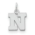 thumbnail image 1 of Beautiful Sterling Silver Rhodium-plated Small Block Initial N Charm, 1 of 2