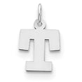 thumbnail image 1 of Beautiful Sterling Silver Rhodium-plated Small Block Initial T Charm, 1 of 2