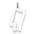 thumbnail image 1 of Beautiful Sterling Silver Rhodium-plated Small Elongated Pol Number 47 Charm, 1 of 2