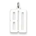 thumbnail image 1 of Beautiful Sterling Silver Rhodium-plated Small Elongated Pol Number 80 Charm, 1 of 2