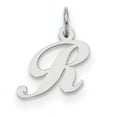 thumbnail image 1 of Beautiful Sterling Silver Rhodium-plated Small Fancy Script Initial R Charm, 1 of 2