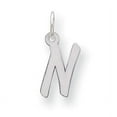 thumbnail image 1 of Beautiful Sterling Silver Rhodium-plated Small Initial N Charm, 1 of 2
