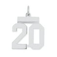 thumbnail image 1 of Beautiful Sterling Silver Rhodium-plated Small Polished Number 20 Charm, 1 of 1