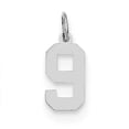 thumbnail image 1 of Beautiful Sterling Silver Rhodium-plated Small Polished Number 9 Charm, 1 of 2