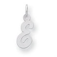 thumbnail image 1 of Beautiful Sterling Silver Rhodium-plated Small Script Initial E Charm, 1 of 2