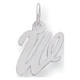 thumbnail image 1 of Beautiful Sterling Silver Rhodium-plated Small Script Initial W Charm, 1 of 2