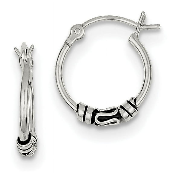 Beautiful Sterling Silver Round Antiqued Fancy Earrings