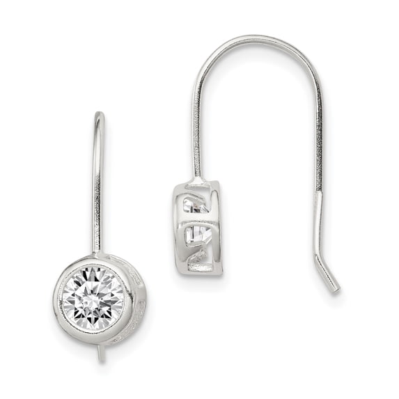 Beautiful Sterling Silver Round CZ Earrings