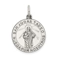 thumbnail image 1 of Beautiful Sterling Silver Satin Antiqued Spanish St. Jude Thaddeus Medal Pendant, 1 of 2