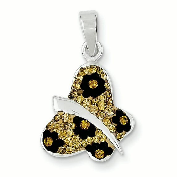 Beautiful Sterling Silver Stellux Crystal Animal Print Butterfly Pendant
