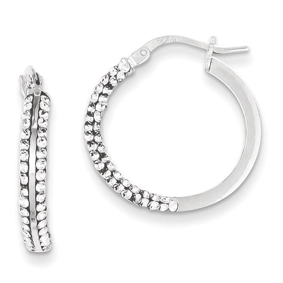 Beautiful Sterling Silver Stellux Crystal Hoop Earrings