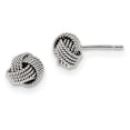 thumbnail image 1 of Beautiful Sterling Silver Textured Love Knot Post Earrings, 1 of 1