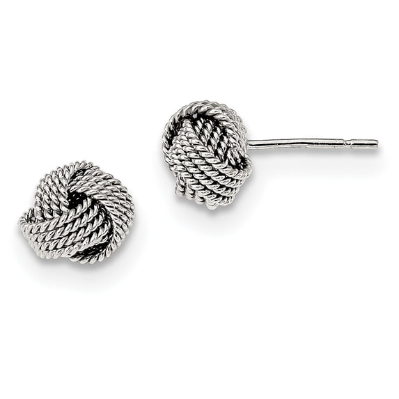 Beautiful Sterling Silver Textured Love Knot Post Earrings