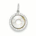 thumbnail image 1 of Beautiful Sterling Silver and Flash Gold Plated CZ Diamond Cut Round Pendant, 1 of 1