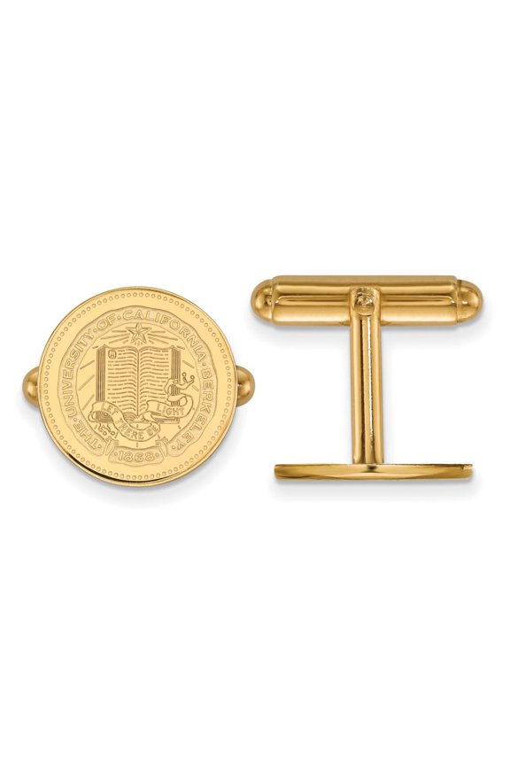 Beautiful Sterling Silver w/GP LogoArt University of California Berkeley Crest Cuff L