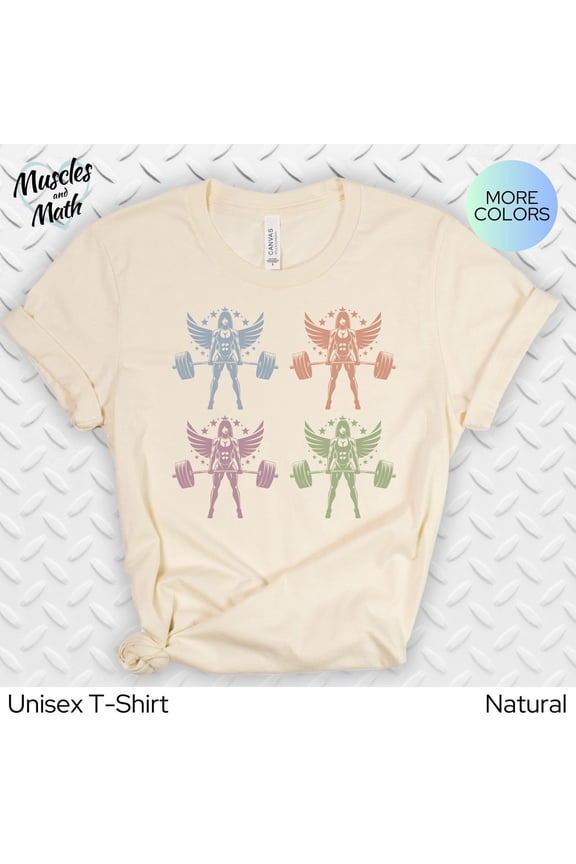 Beautiful Strength Her Female Weightlifter Bodybuilder Fantasy Goddess Present For Gym Bestie Shirts Barbell Variant 3 T-Shirt