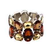 Beautiful Stretchable Crystal Bridal with Multi Tone Rhinestones Wedding Bangle Fashionable Gift for Her