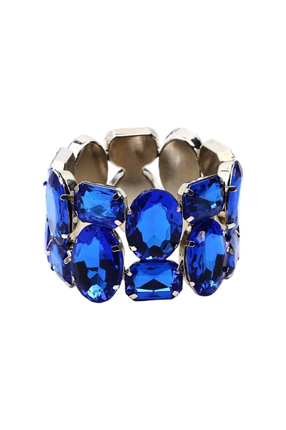 Beautiful Stretchable Crystal Bridal with Multi Tone Rhinestones Wedding Bangle Fashionable Gift for Her