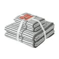 thumbnail image 1 of Beautiful by Drew Barrymore 4-Piece Stripe Towel Set, Soft 100% Cotton, Charcoal Grey, 1 of 5
