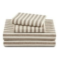 thumbnail image 1 of Beautiful Striped 4-Piece 100% Cotton Washed Percale Natural Sheet Set, Full by Drew Barrymore, 1 of 8