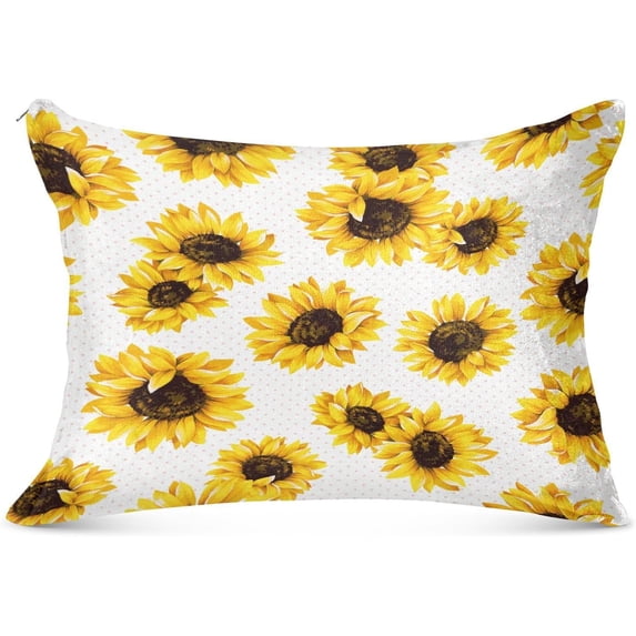 Beautiful Sunflower Body Pillow Cover with Zipper, Soft and Cozy Fuzzy Fleece Body Pillow Case Cover 21 x 54 in, Plush Long Body Pillow Pillowcase for Fall and Winter Home Decor Gifts