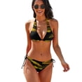 thumbnail image 1 of Beautiful Sunflower Butterfly Women's Bikini V Neck Swimsuit Set 2 Piece Over Size Bathing Suit Side Triangle Bathing Suit, 1 of 9