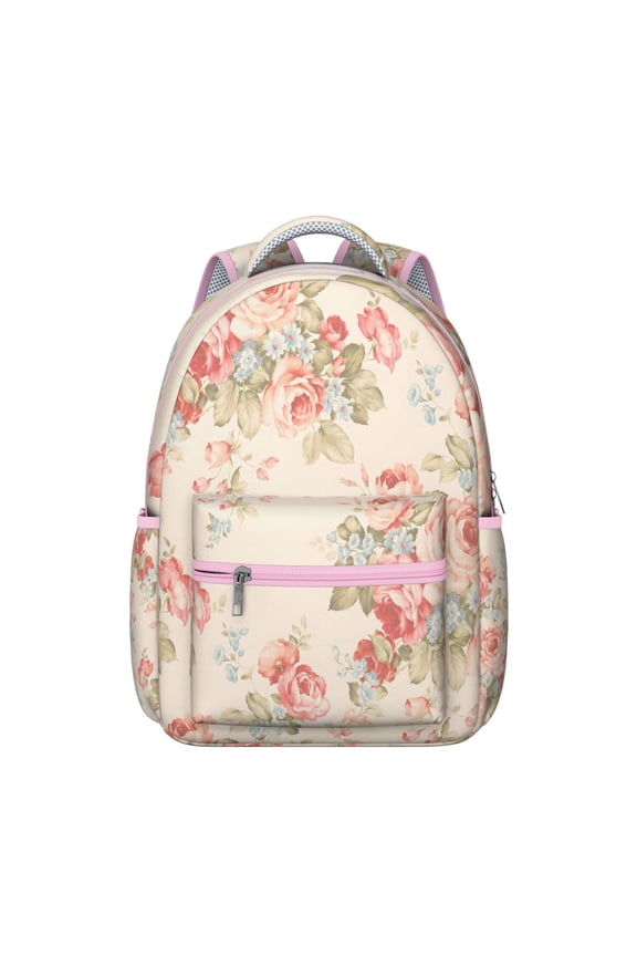 Beautiful Sunflower and Floral Print Backpack for Teens - Large School Backpack with Laptop Compartment - Durable Bookbag with Comfortable Straps - Trendy Flowers Pattern
