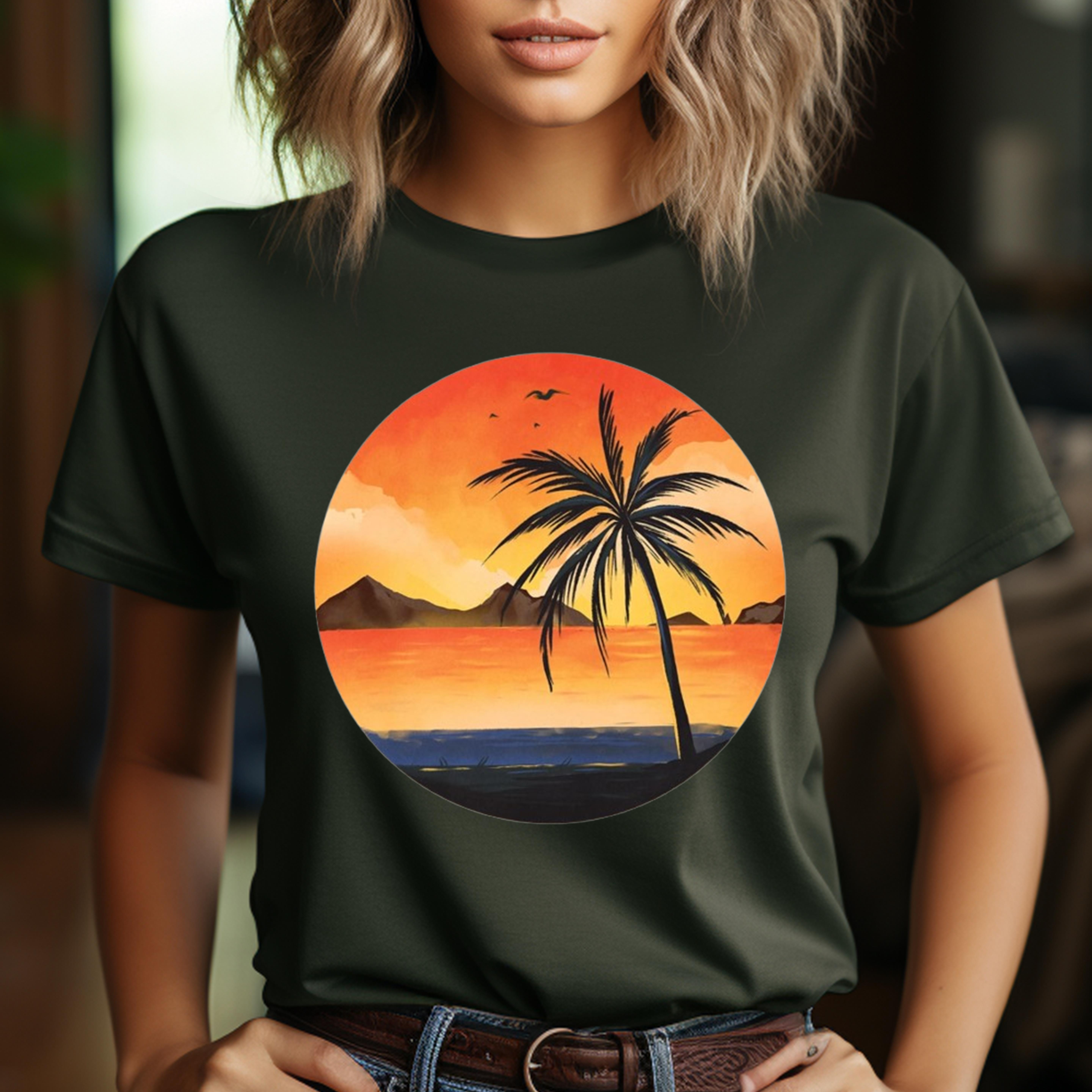 T-shirt Uomo Sunset Mezza Manica – Maglietta Bianca Taglia 4XL, Cotone Comfort