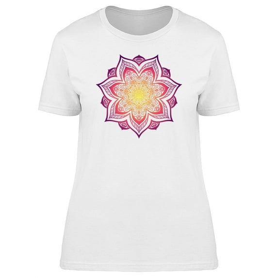 Beautiful Sunset Floral Mandala Tee Women's -Image by Shutterstock