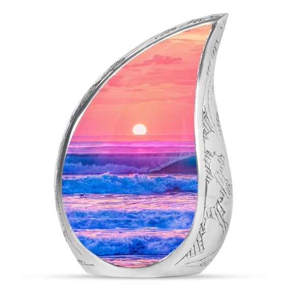 Beautiful Sunset Ocean Waves Decorative Urn For Ashes Adult Male - Keepsake Memorial Ashes - Small Funeral Cremation Urns For Human Ashes Female - 3 Inch 1 Pcs