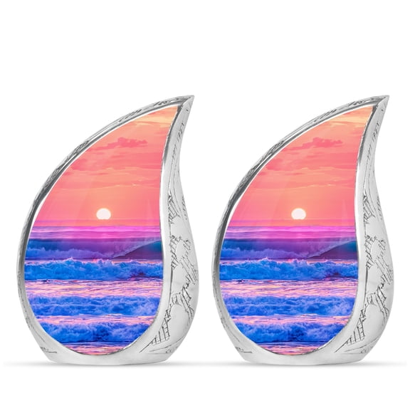 Beautiful Sunset Ocean Waves Mini Urns For Human Ashes Adult Man & Women - Cremation Urns For Human Ashes Adult - 3 Inch 2 Pcs