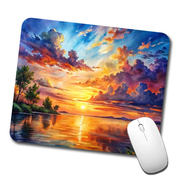 Beautiful Sunset Watercolor Mouse Pad Low Profile Gaming Mat