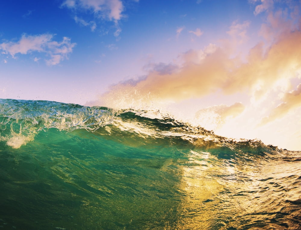 Beautiful Sunset Wave Canvas Art - Design Pics Vibe Design Pics (30 x 24)