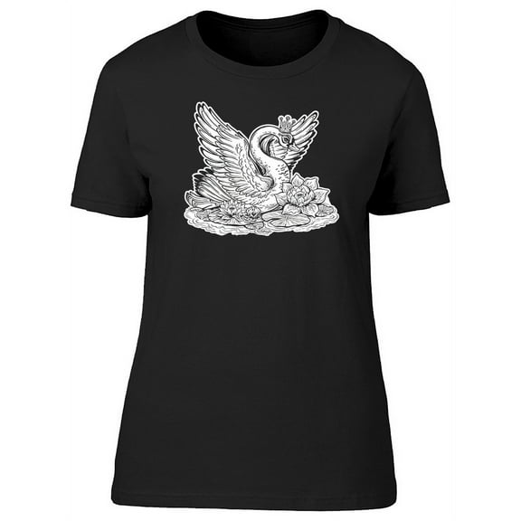 Beautiful Swan Princess Bird T-Shirt Women -Image by Shutterstock, Female Small
