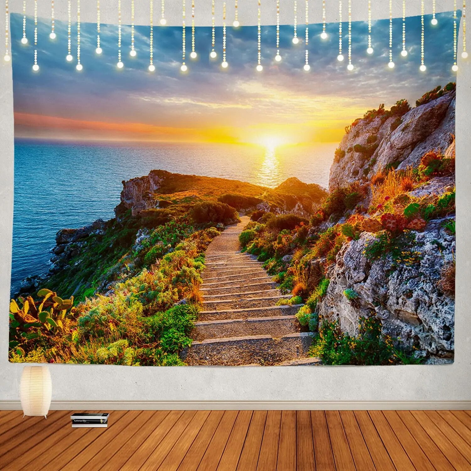 Beautiful Tapestry Positano Amalfi Coast Italy Landscape Wall Hanging 