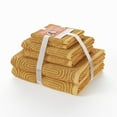 thumbnail image 1 of Beautiful by Drew Barrymore 6-Piece Textured Bath Towel Set, Soft 100% Cotton, Amber Yellow, 1 of 5