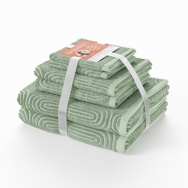 Beautiful Textured 6pk Towel Set, Contains 2 Bath, 2 Hand, 2 Wash ...