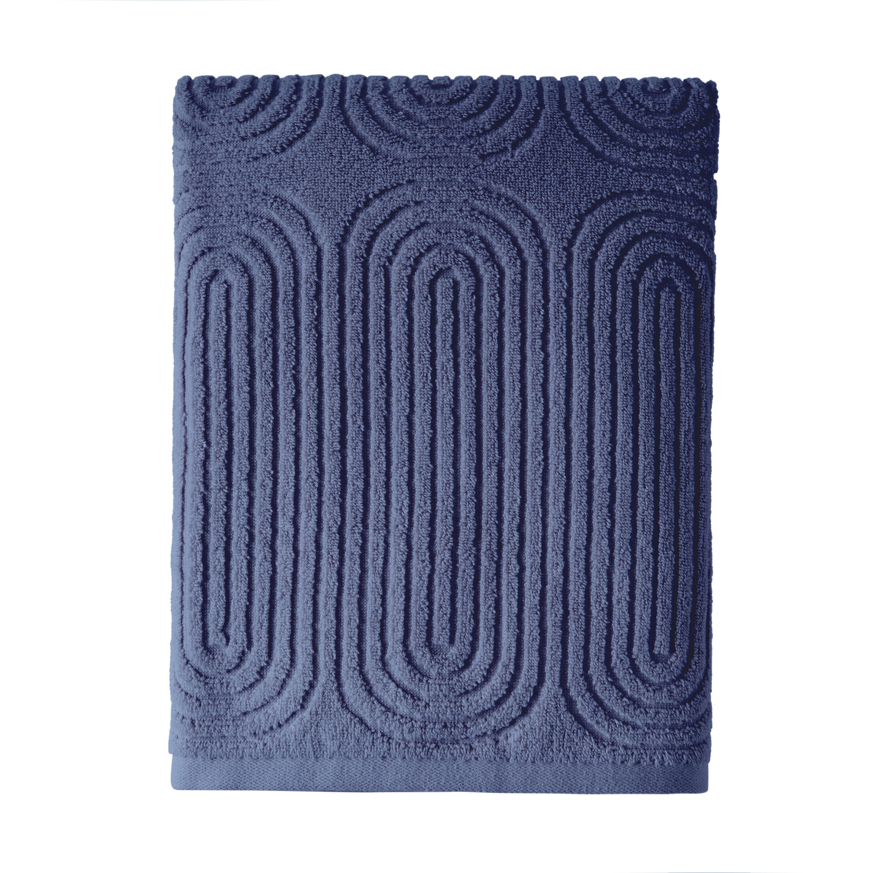 Beautiful by Drew Barrymore Textured Washcloth, Soft 100% Cotton, Smokey Blue