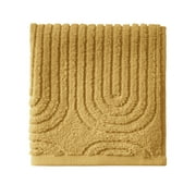 Beautiful by Drew Barrymore Textured Washcloth, Soft 100% Cotton, Amber Yellow