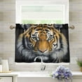 thumbnail image 1 of Beautiful Tiger Half Window Tier Curtains 36 Inch Blackout Thermal Insulating Kitchen Linen Tier Curtains for Kitchen, Bathroom, Cafe Home Decor, 1 of 7