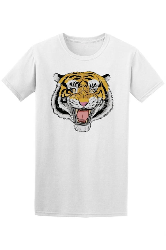 Beautiful Tiger's Head Graphic T-Shirt Men -Image by Shutterstock, Male x-Large