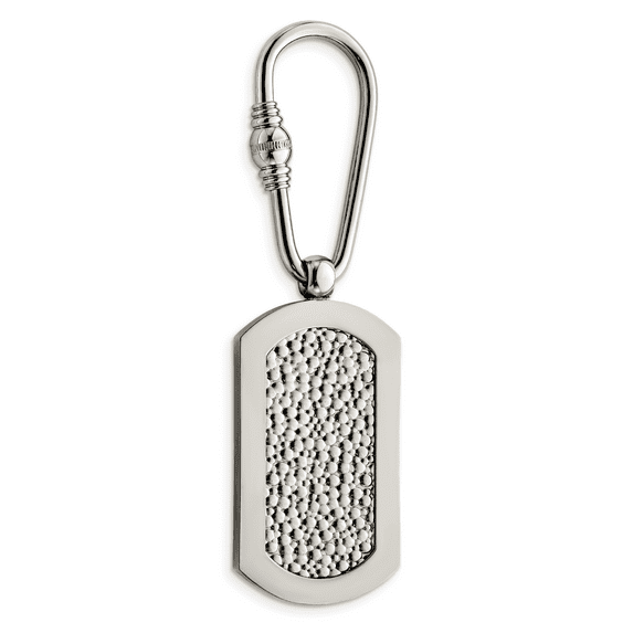 Beautiful Titanium Pebble Textured Key Ring