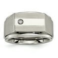 thumbnail image 1 of Beautiful Titanium Satin & Polished Diamond Band, 1 of 2