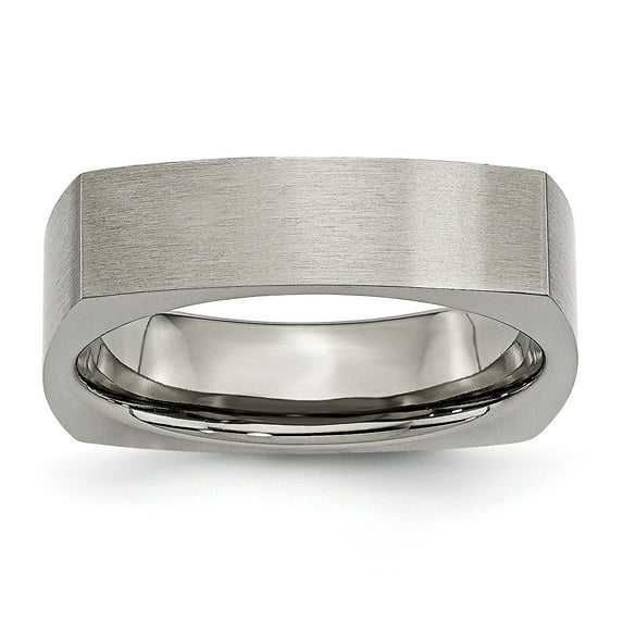 Beautiful Titanium Square 6mm Satin Band